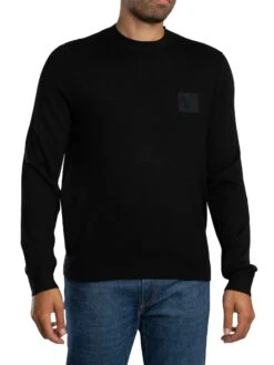 Armani Exchange Box Logo Wool Knit - Black