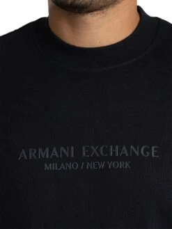 Armani Exchange Raised Logo Sweatshirt - Deep Navy -Standout Store 56684d