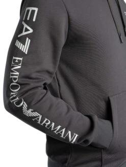 EA7 Logo Sleeve Pullover Hoodie - Asphalt -Standout Store 56713g