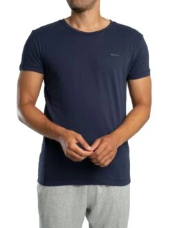 GANT 2 Pack Lounge Crew T-Shirt - Navy/White -Standout Store 56716i