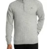 GANT Superfine Lambswool Half Zip Knit - Grey Melange
