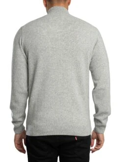 GANT Superfine Lambswool Half Zip Knit - Grey Melange -Standout Store 56722c