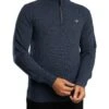 GANT Superfine Lambswool Half Zip Knit - Dark Navy Melange
