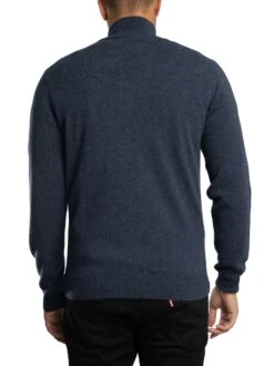 GANT Superfine Lambswool Half Zip Knit - Dark Navy Melange -Standout Store 56723c