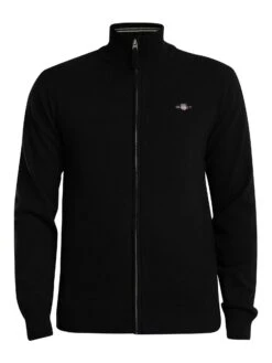 GANT Superfine Lambswool Zip Cardigan - Black 6 GANT Superfine Lambswool Zip Cardigan - Black -Standout Store 56724e