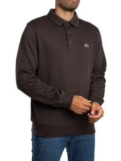 Lacoste Ribbed Cotton Polo Shirt - Brown -Standout Store 56739b