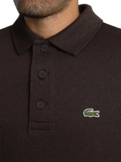 Lacoste Ribbed Cotton Polo Shirt - Brown -Standout Store 56739d