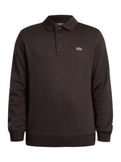 Lacoste Ribbed Cotton Polo Shirt - Brown -Standout Store 56739e