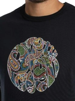 Pretty Green House Paisley Logo T-Shirt - Black -Standout Store 56750d