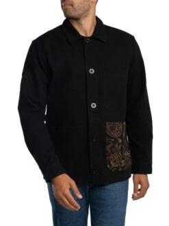 Pretty Green Parthian Pocket Overshirt - Black -Standout Store 56753c