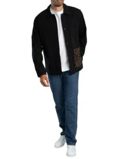 Pretty Green Parthian Pocket Overshirt - Black -Standout Store 56753g