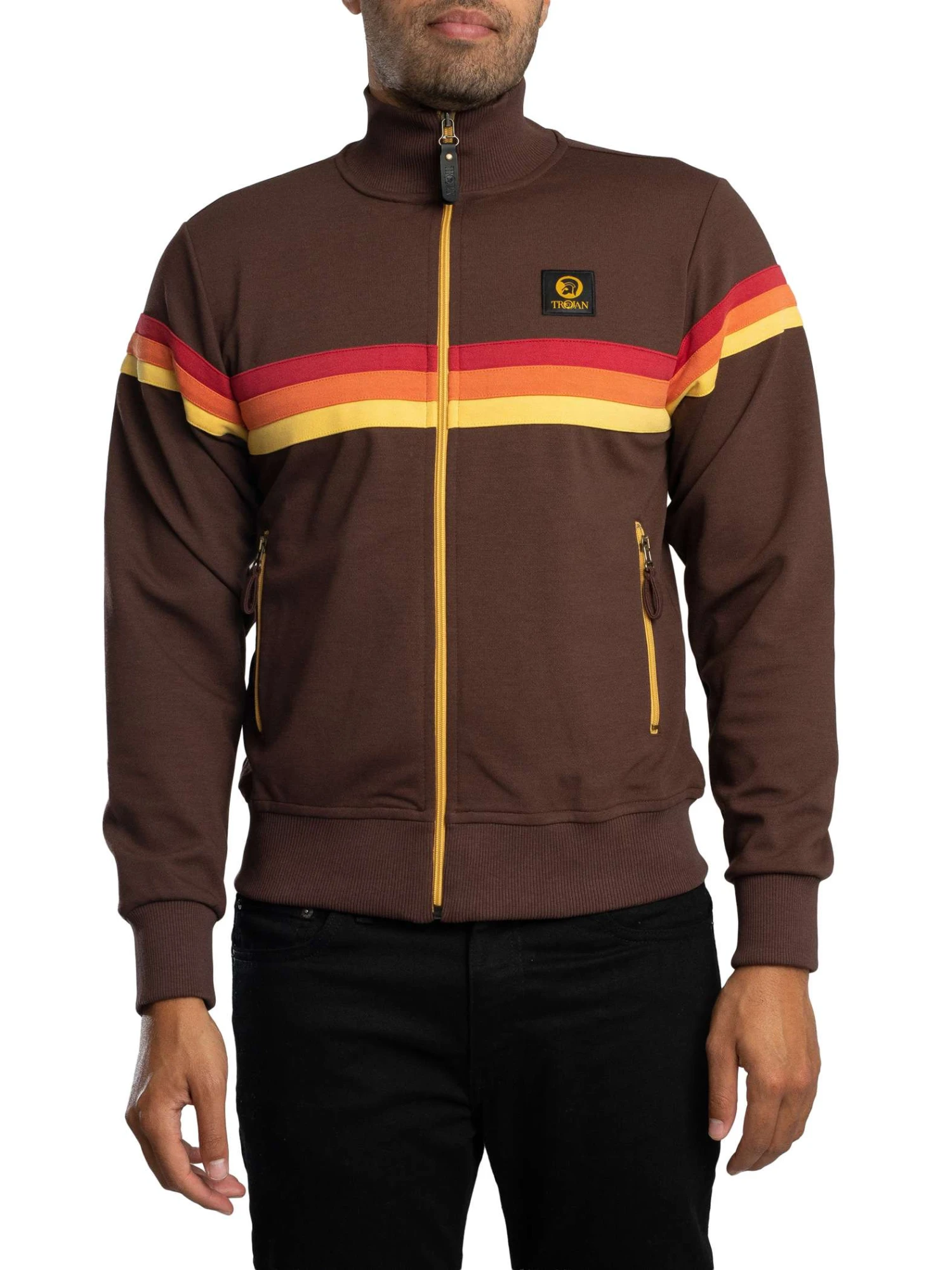 Trojan Retro Stripe Track Jacket - Chocolate Trojan Retro Stripe Track Jacket - Chocolate -Standout Store 56765a