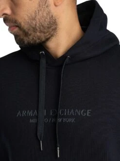 Armani Exchange Brand Graphic Pullover Hoodie - Deep Navy -Standout Store 56873d