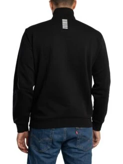 EA7 Chest Logo 1/4 Zip Sweatshirt - Black -Standout Store 56886c