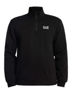 EA7 Chest Logo 1/4 Zip Sweatshirt - Black -Standout Store 56886e