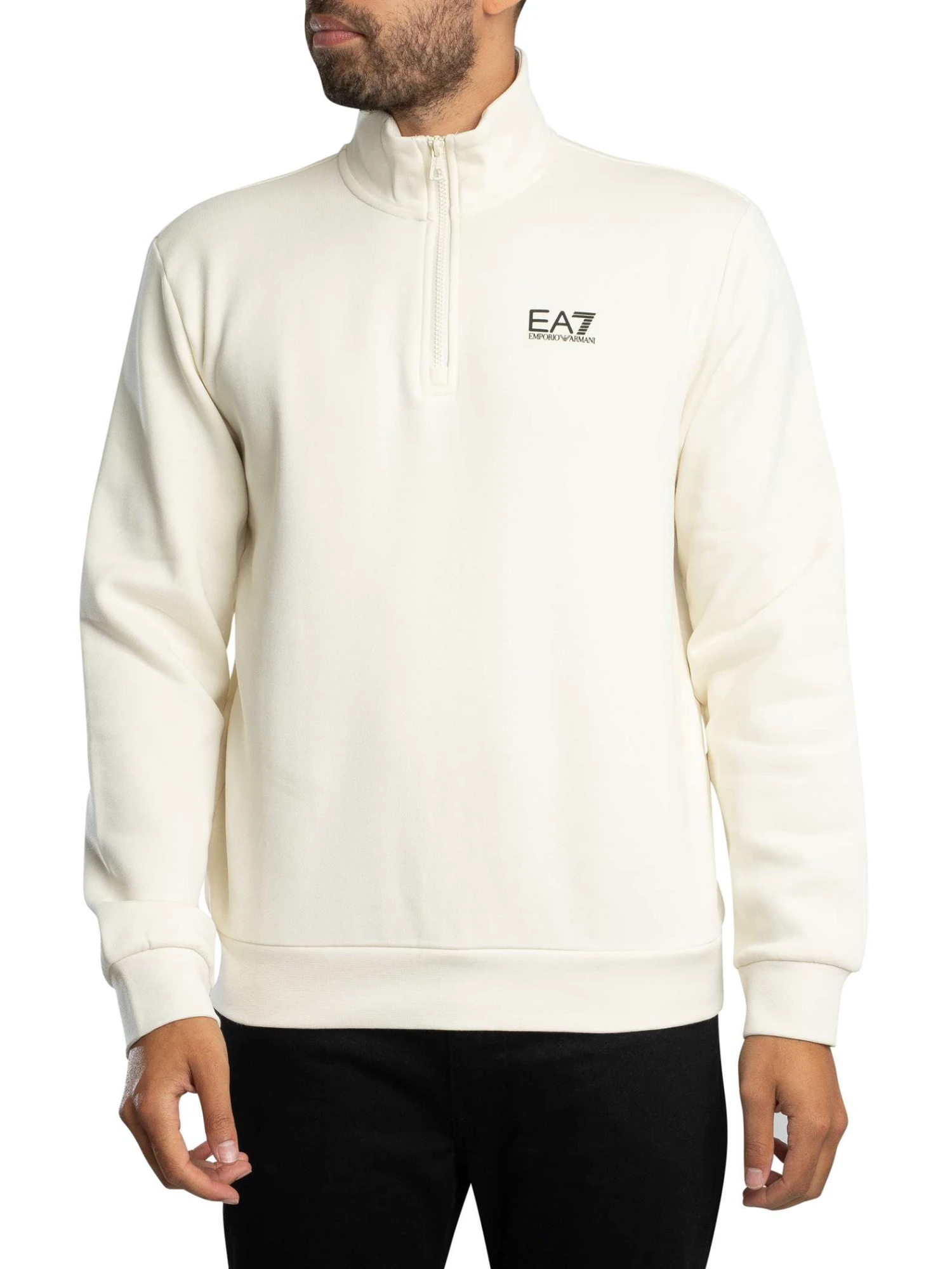 EA7 Chest Logo 1/4 Zip Sweatshirt - Vanilla Ice EA7 Chest Logo 1/4 Zip Sweatshirt - Vanilla Ice -Standout Store 56887a