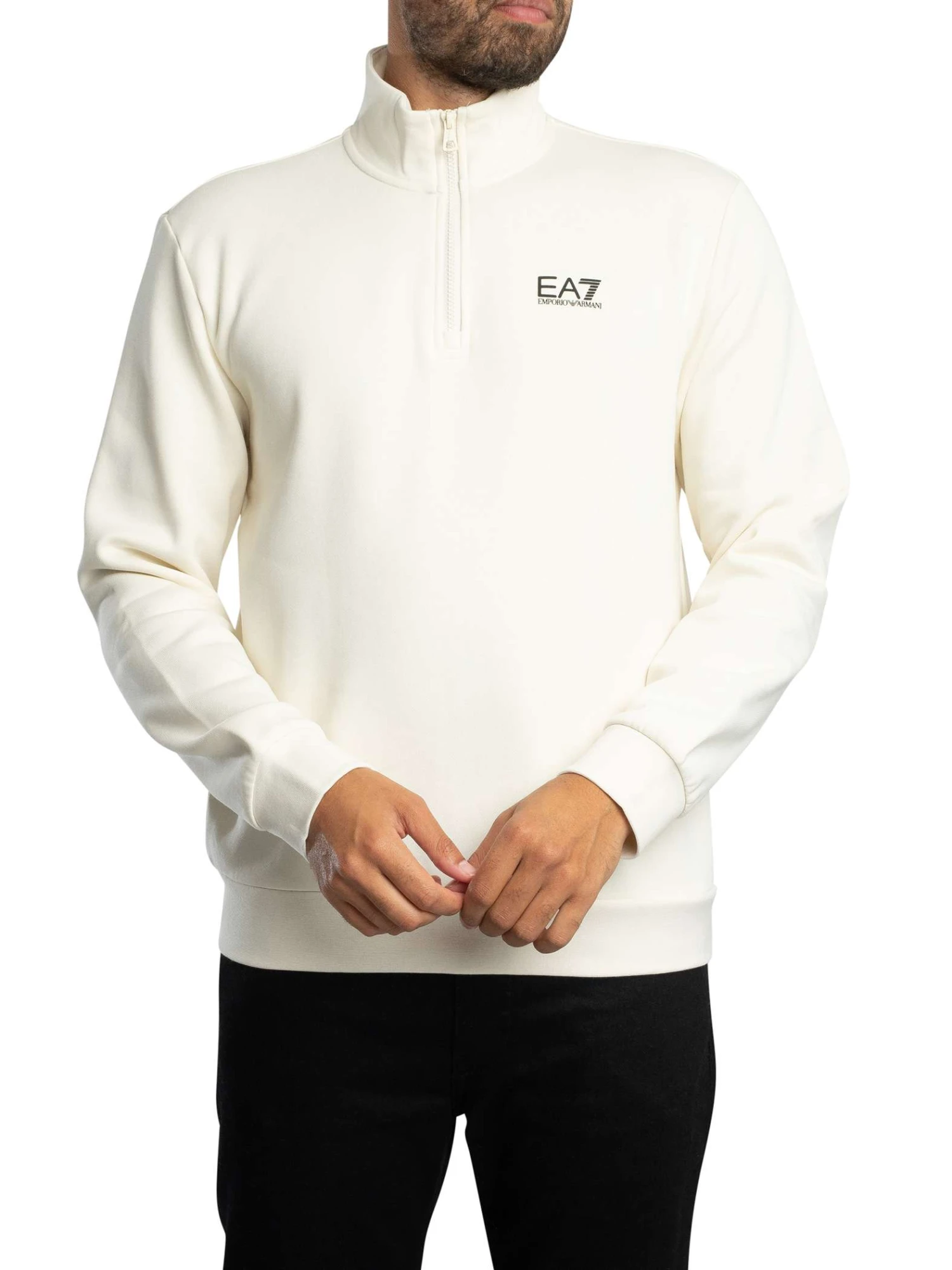 EA7 Chest Logo 1/4 Zip Sweatshirt - Vanilla Ice EA7 Chest Logo 1/4 Zip Sweatshirt - Vanilla Ice -Standout Store 56887b