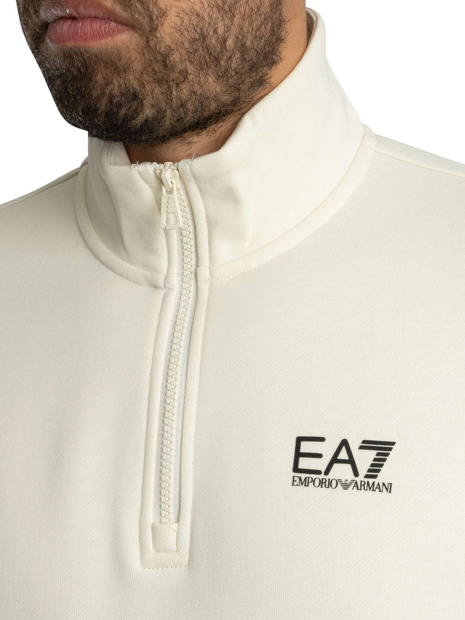 EA7 Chest Logo 1/4 Zip Sweatshirt - Vanilla Ice EA7 Chest Logo 1/4 Zip Sweatshirt - Vanilla Ice -Standout Store 56887d