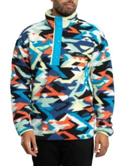 Columbia Helvetia II Printed Half Snap Fleece - Compass Blue Reflections