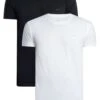 GANT 2 Pack Lounge Crew T-Shirts - Black/White -Standout Store 56952a