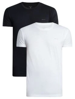 GANT 2 Pack Lounge Crew T-Shirts - Black/White