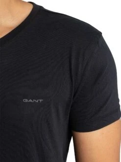 GANT 2 Pack Lounge Crew T-Shirts - Black/White -Standout Store 56952k