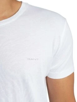 GANT 2 Pack Lounge Crew T-Shirts - White -Standout Store 56953e