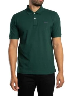 GANT Regular Contrast Pique Polo Shirt - Tartan Green -Standout Store 56962b