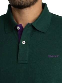 GANT Regular Contrast Pique Polo Shirt - Tartan Green -Standout Store 56962d