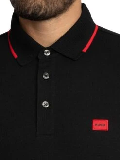 HUGO Deresino 232 Slim Polo Shirt - Black -Standout Store 56968d