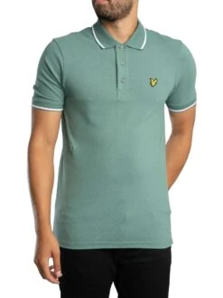 Lyle & Scott Tipped Polo Shirt - Agave Green/White -Standout Store 56998b