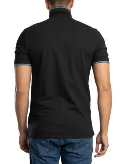 Lyle & Scott Tipped Polo Shirt - Black Ice/Ocean Sky -Standout Store 56999c