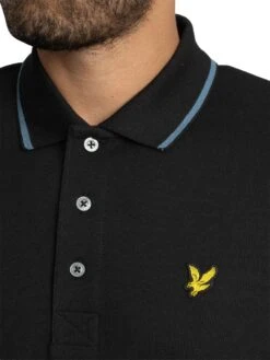 Lyle & Scott Tipped Polo Shirt - Black Ice/Ocean Sky -Standout Store 56999d