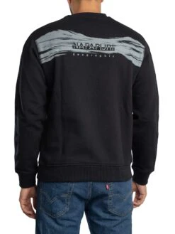 Napapijri Relaxed Back Graphic Sweatshirt - Black Beauty -Standout Store 57006c