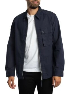 Pretty Green Feltham Overshirt - Navy -Standout Store 57021b