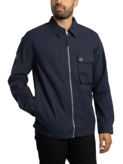 Pretty Green Feltham Overshirt - Navy -Standout Store 57021c
