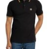 Trojan Three Colour Tipped Pique Polo Shirt - Black 1 Trojan Three Colour Tipped Pique Polo Shirt - Black -Standout Store 57055a