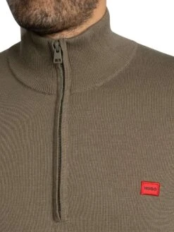 HUGO San Quintus Zip Knit - Medium Grey -Standout Store 57202d
