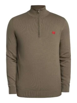 HUGO San Quintus Zip Knit - Medium Grey -Standout Store 57202e