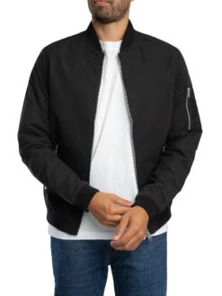 Jack & Jones Rush Bomber Jacket - Black 3 Jack & Jones Rush Bomber Jacket - Black -Standout Store 57218b