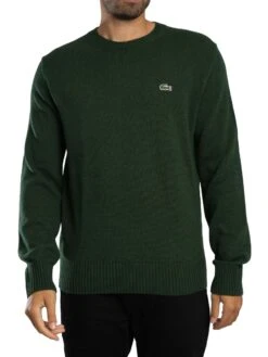 Lacoste Carded Wool Crew Knit - Sinople Green