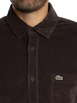Lacoste Regular Fit Corduroy Shirt - Marron -Standout Store 57235e