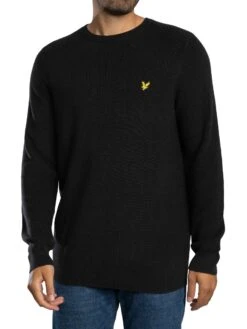 Lyle & Scott Engineered Rib Knit - Black Ice