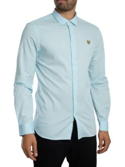 Lyle & Scott Slim Fit Poplin Shirt - Deck Blue