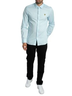 Lyle & Scott Slim Fit Poplin Shirt - Deck Blue -Standout Store 57262e