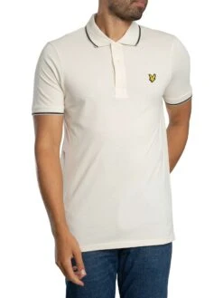 Lyle & Scott Tipped Polo Shirt - Chalk/Gunmetal
