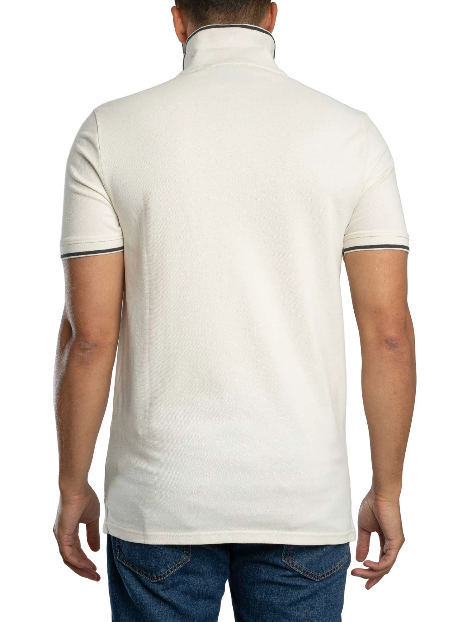 Lyle & Scott Tipped Polo Shirt - Chalk/Gunmetal Lyle & Scott Tipped Polo Shirt - Chalk/Gunmetal -Standout Store 57271c