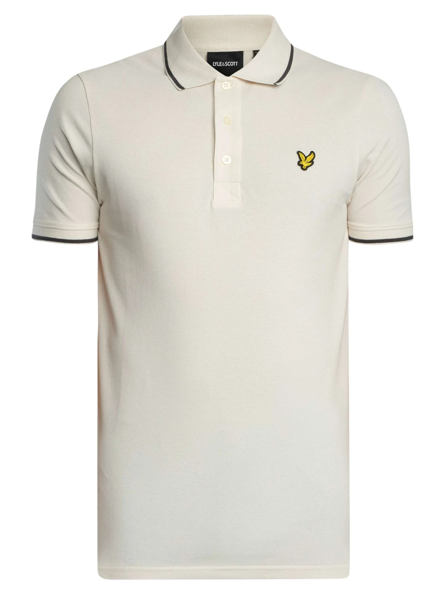 Lyle & Scott Tipped Polo Shirt - Chalk/Gunmetal Lyle & Scott Tipped Polo Shirt - Chalk/Gunmetal -Standout Store 57271e