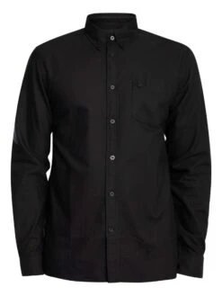 Lyle & Scott Tonal Eagle Plain Oxford Shirt - Jet Black -Standout Store 57273e