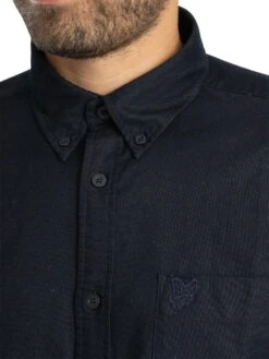 Lyle & Scott Tonal Eagle Plain Oxford Shirt - Dark Navy -Standout Store 57274d